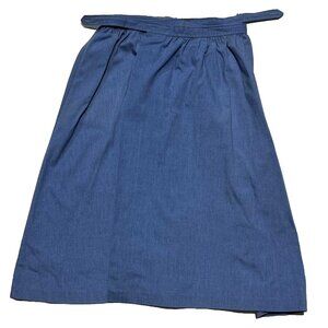 Vintage Cristique Women Solid Blue Adjustable Waist A-Line Mid Rise Skirt sz 10